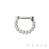 MULTI GEM CZ PINK HUE SEPTUM HINGED CLICKER